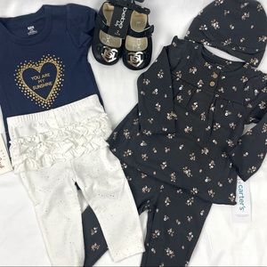 Baby Girl 3-6mos Carter’s, Bebe, Hudson Baby outfits NWT